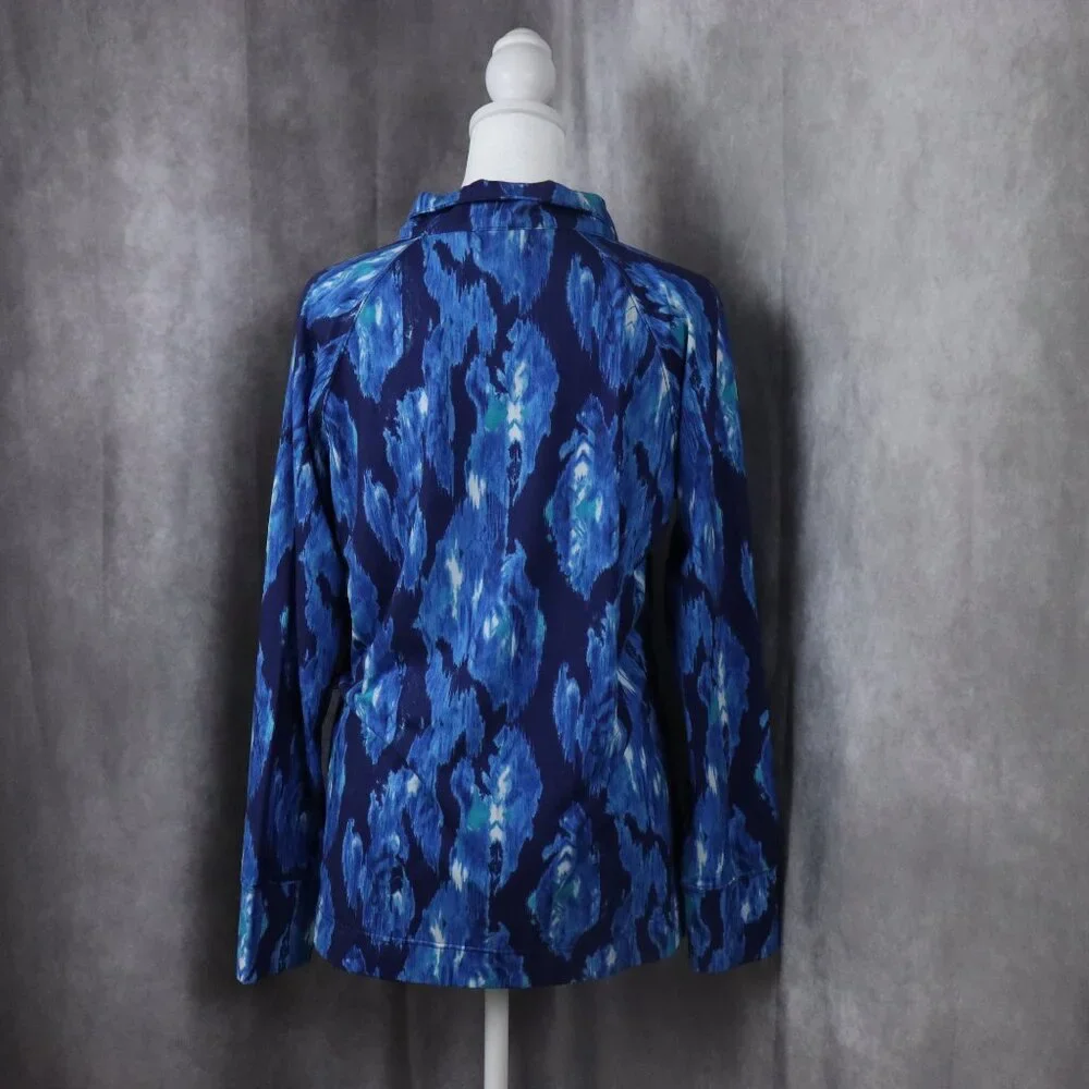 Sunsets and Sweat Tea Jacket Womens Small Blue Full Zip Lightweight Golf UPF 50 - Picture 3 of 12